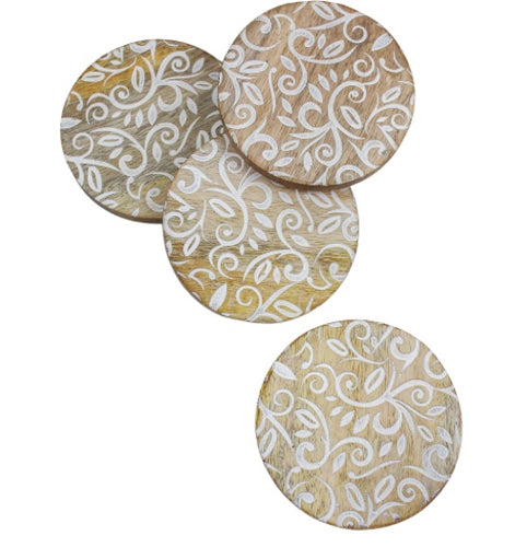 Wood coasters set of 4