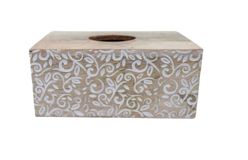 Wood tissue box